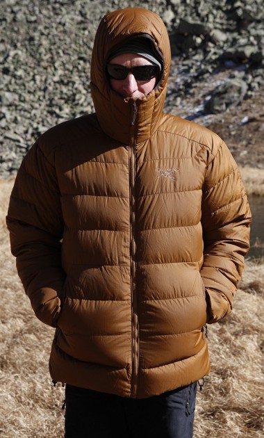 arc'teryx thorium sv hoody - front view of the thorium sv with the hood deployed. you can see...