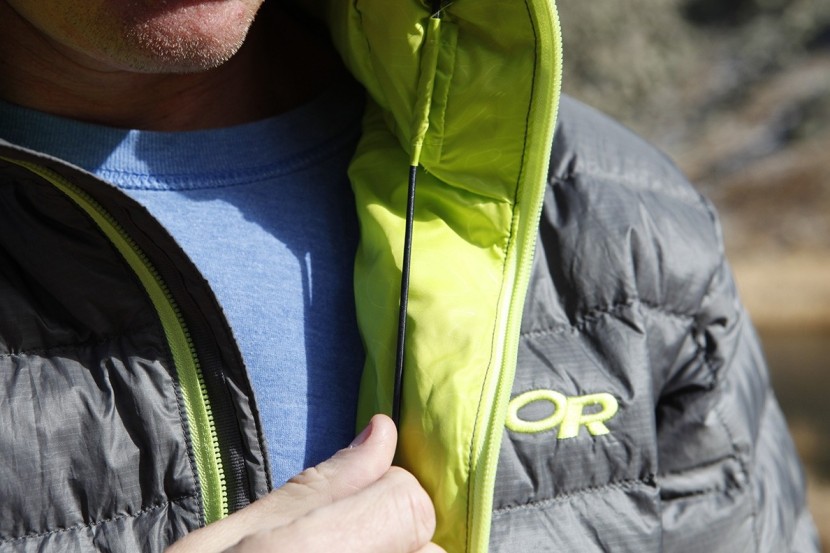 outdoor research transcendent hoody - easy-to-use pull cords on either side of the face make the hood...