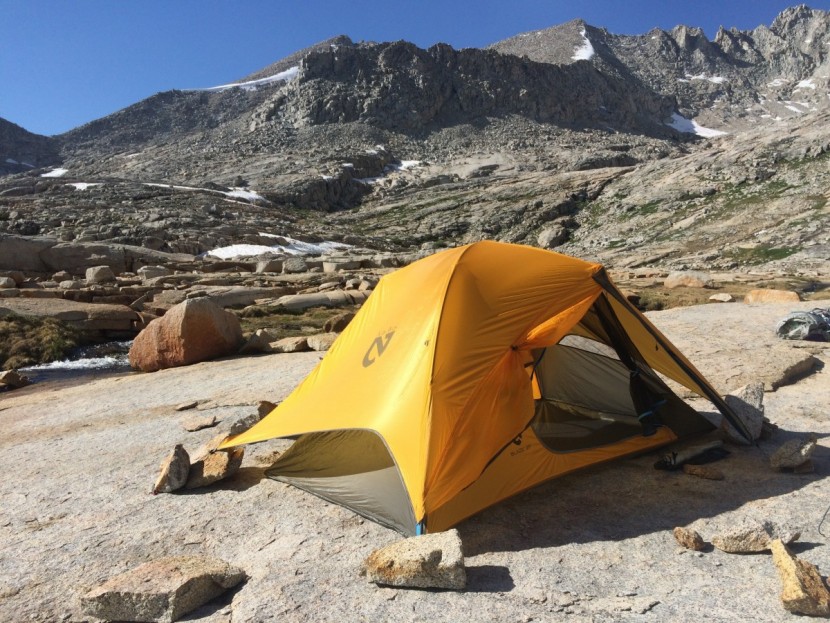 nemo blaze 2p ultralight - we found the blaze's small cord locks for tying back the door...