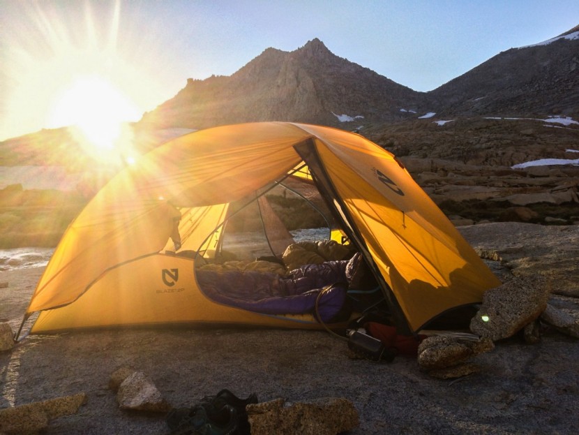 nemo blaze 2p ultralight - the blaze feels comfortable for two, and the vestibules have...