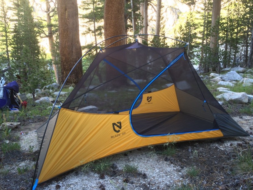 nemo blaze 2p ultralight - the blaze is set up for sleeping with heads at opposite end - the...