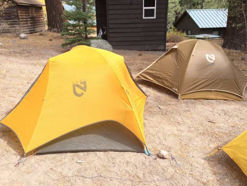 nemo blaze 2p ultralight - the lightweight, asymmetrical blaze next to it's burlier, heavier...