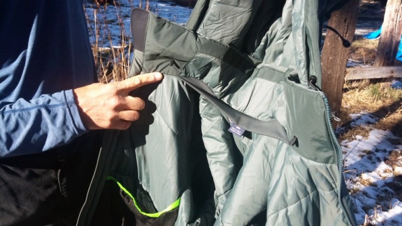 arc'teryx fission sv - across the back of the user's neck is a stretchy, soft "gasket" of...