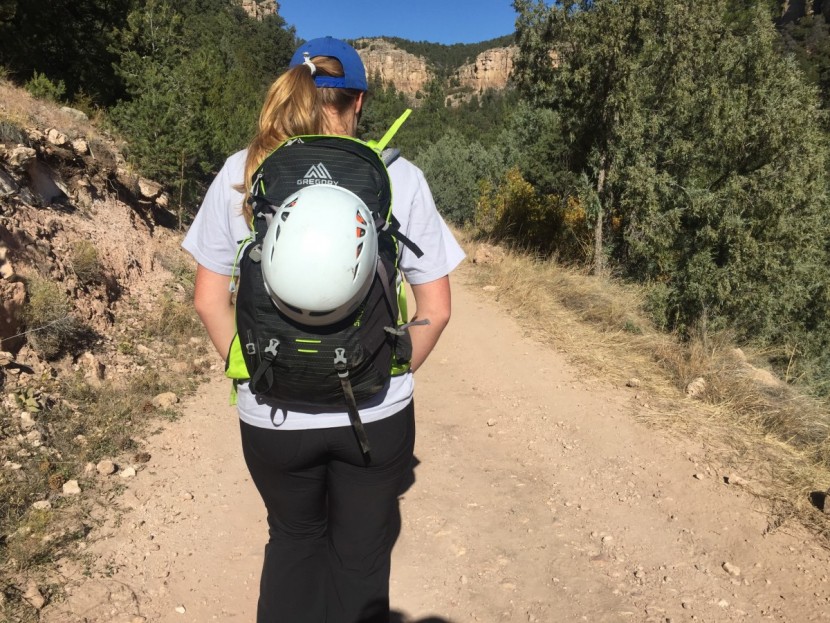 gregory salvo 24 - use the compression straps to lash items like helmets to the backpack.