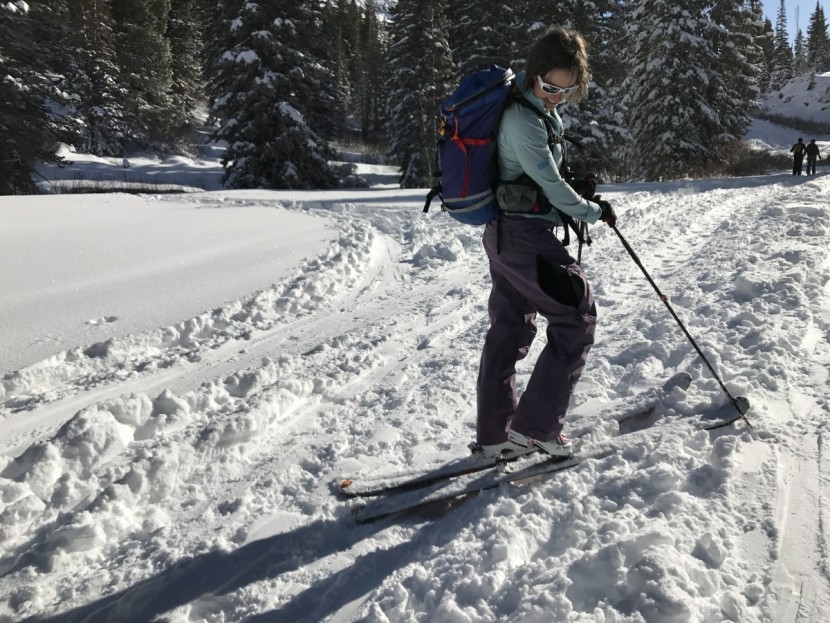flylow gear nina - using the excellent ventilation system to blow off some heat while...