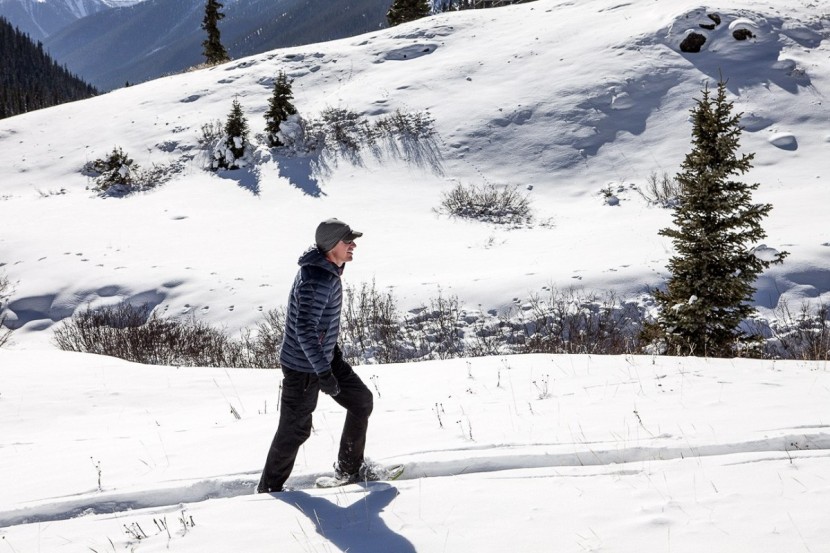 salomon x ultra winter cs - following the snowshoe trail on a beautiful winter day in colorado...