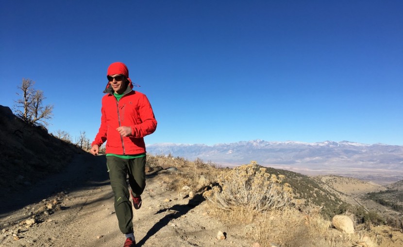 outdoor research uberlayer - this jacket kept our tester warm on the flats, but was breathable...