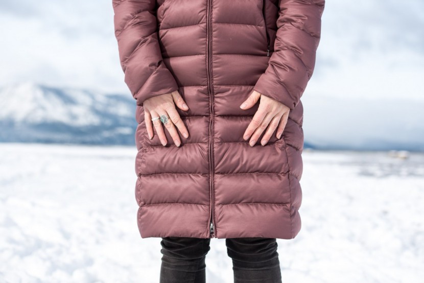 patagonia downtown parka - subtle, but striking, the polyester fabric has a satin appearance...