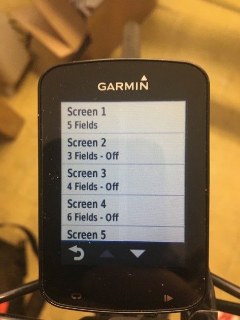 garmin edge 820 - up to 5 screens are available within each activity profile on the...