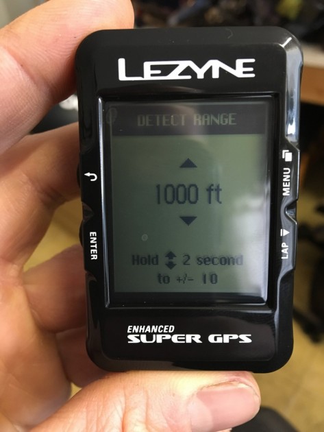 lezyne super gps enhanced - setting the notification range for strava segments, on the lezyne...