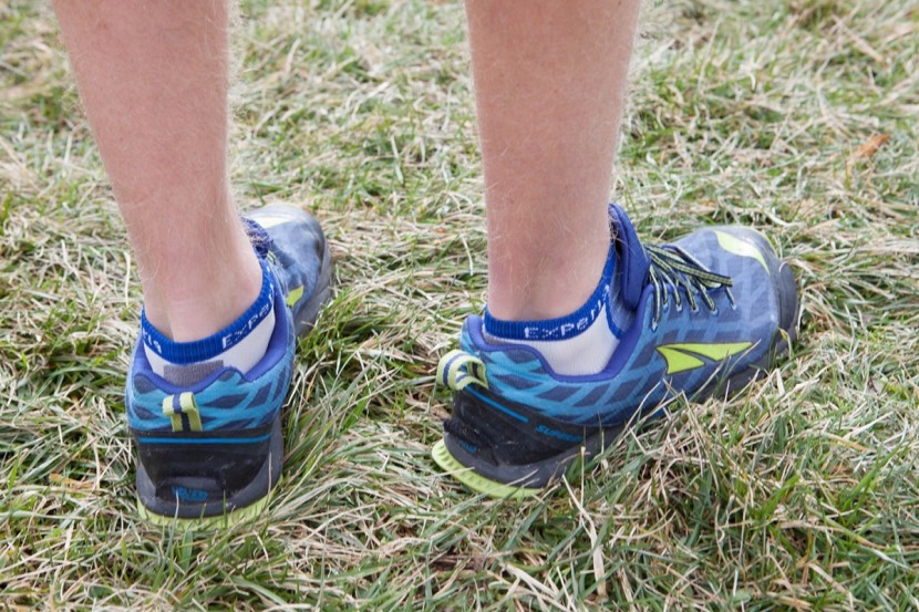 thorlos experia xccu - the low cut is a bit of a 'tweener, as they come up above the bottom...