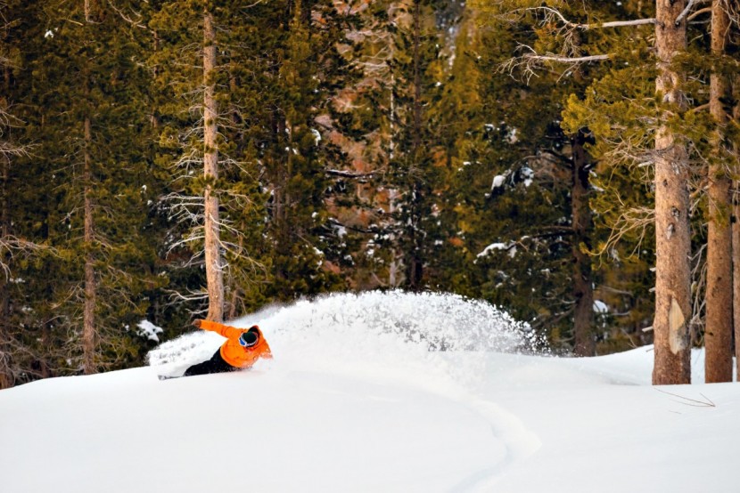 snowboard men - making the most of some low-angle pow.