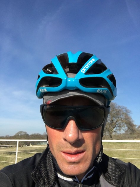 kask protone - showing this helmet's fit with poc do blade sunglasses.