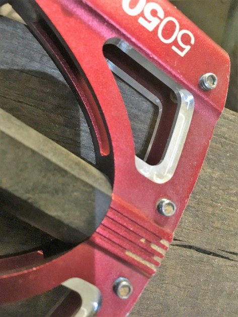 crankbrothers 5050 - grub screw pins can offer great traction but the can easily clog...