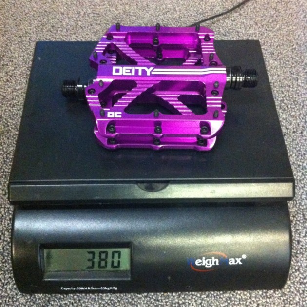 deity bladerunner - this is a top-performing flat pedal that can shave precious grams...