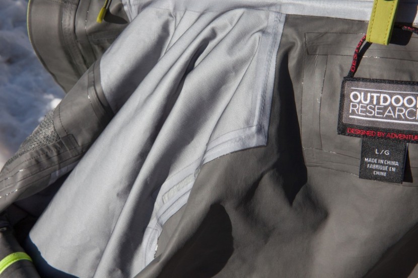 outdoor research furio jacket - the light grey is the c-knit backer to the gore-tex 3l membrane...