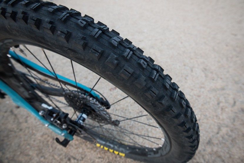 santa cruz bronson x01 eagle 2017 - the rear tire, a maxxis minion dhr2 holds traction and tracks the...