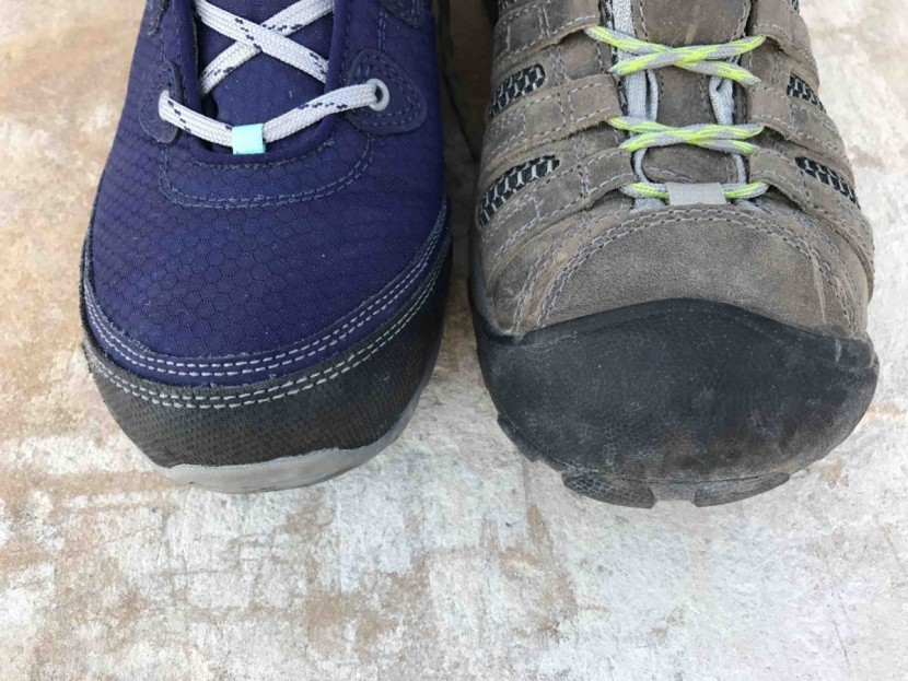 keen voyageur for women - the rubber toe cap on the voyageur (right) provides a lot more...
