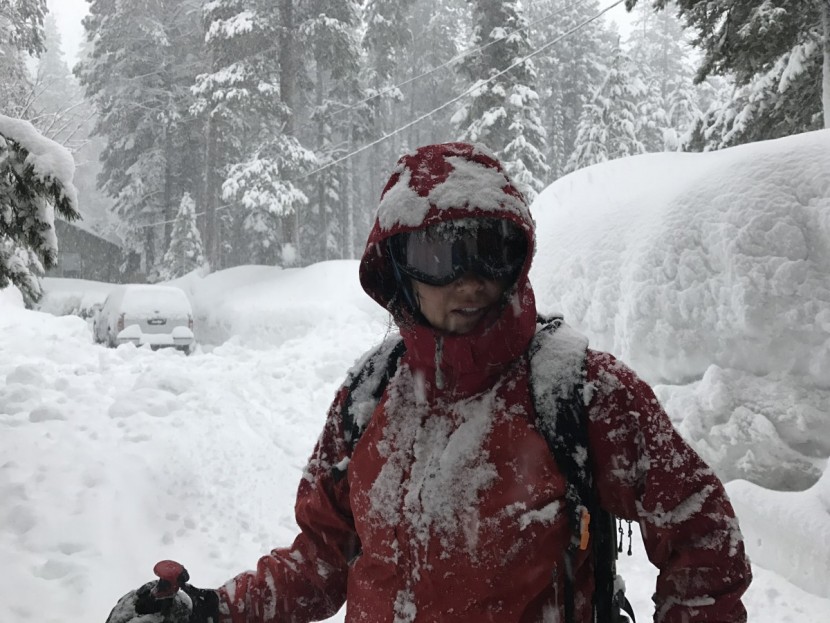 bolle carve - the carve back from a stormy neighborhood backcountry pow day.