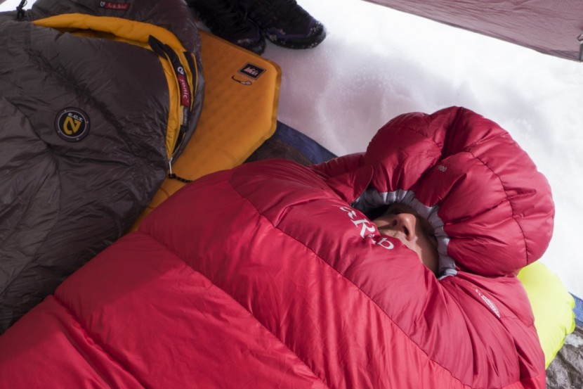 rab ascent 900 - inside the ascent 900, our tester could sleep pretty comfortably on...