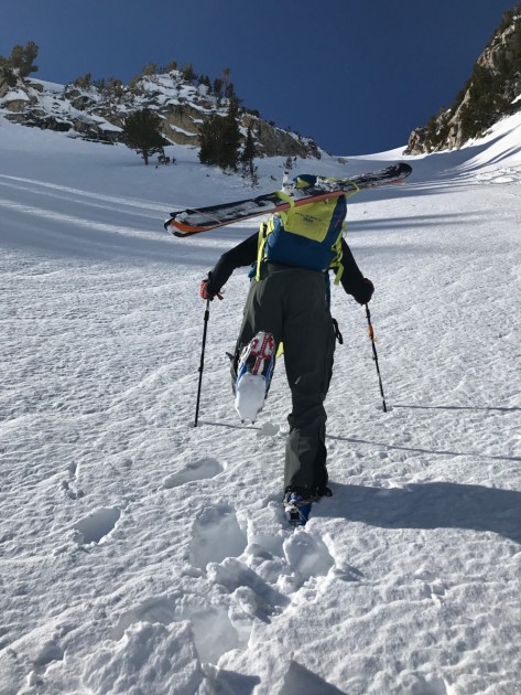 salomon s/lab mtn - jed putting in a steep "booter" in the salomon mtn lab. spoon...