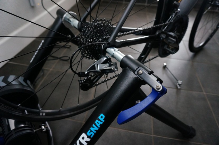 wahoo fitness kickr snap - the large blue lever makes clamping a bike on the kickr snap a...