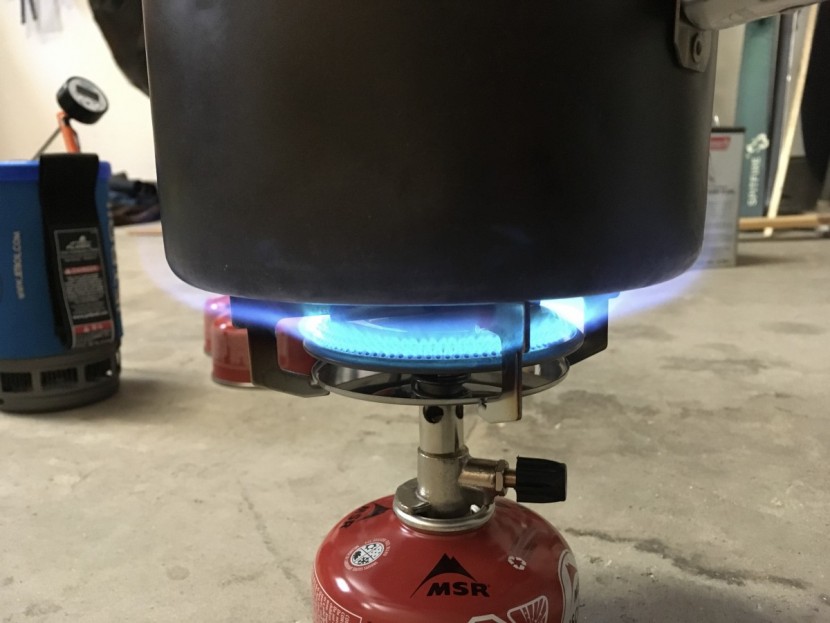 primus classic trail - the flames easily wrapped around the edges of our 7 inch pot when...