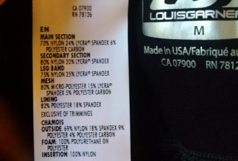 louis garneau cb carbon 2 - the louis garneau cb carbon 2 materials are noted on their tag above.