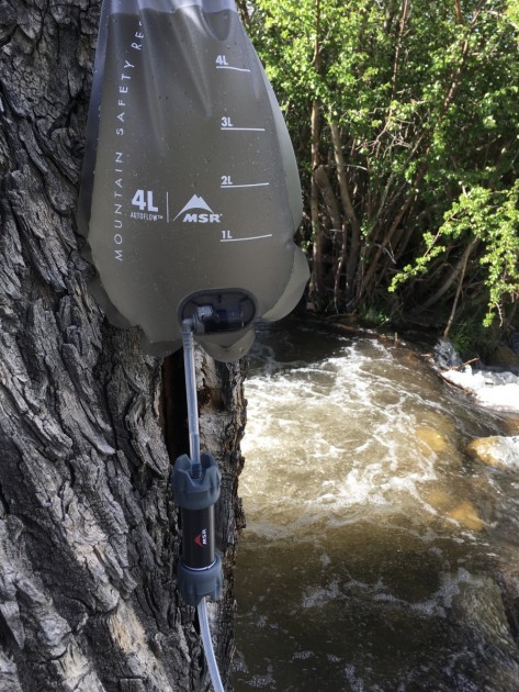 msr autoflow gravity filter - the autoflow's new bag materials make is much more lightweight, but...