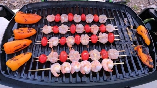 camping stove - we like knowing that delicate kabobs won't stick to the cooktop.