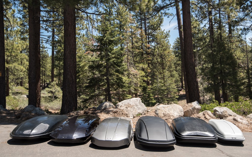 cargo box - some of the boxes we tested lined up side by side.