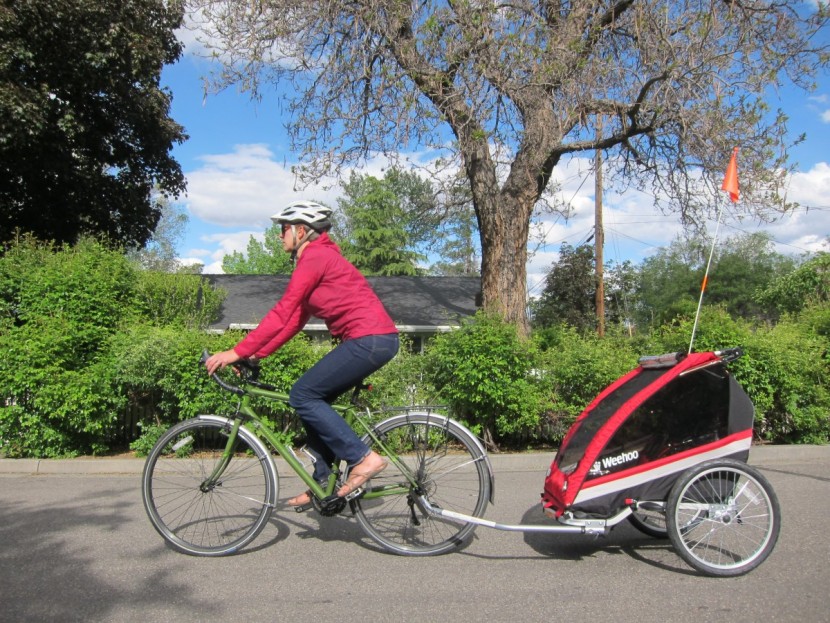 weehoo weego - the long tow arm and overall bulk of this trailer made it difficult...