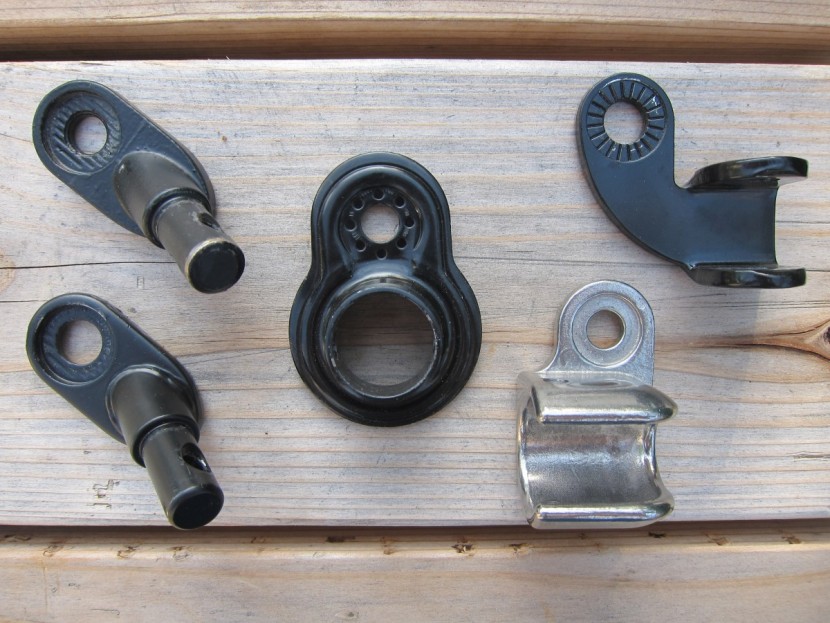 bike trailer - the hitch adaptors of the weehoo weego (upper left), the allen...