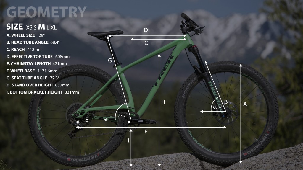 trek stache 7 2017 - the trek's geometry numbers are shown above as we measured them. we...