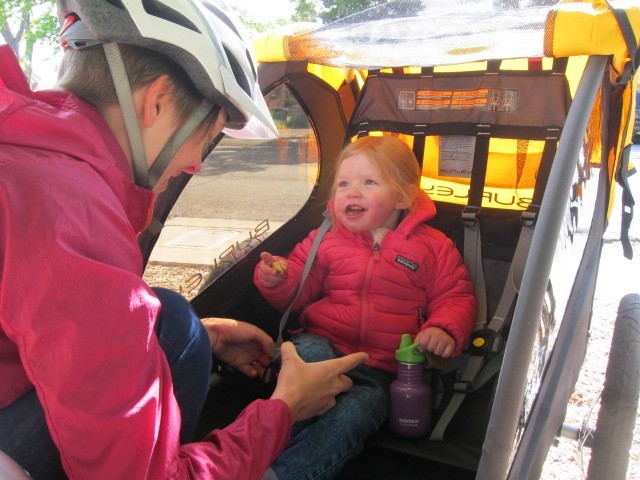 bike trailer - trailer testing is a rough job, but somebody has to do it. here, our...