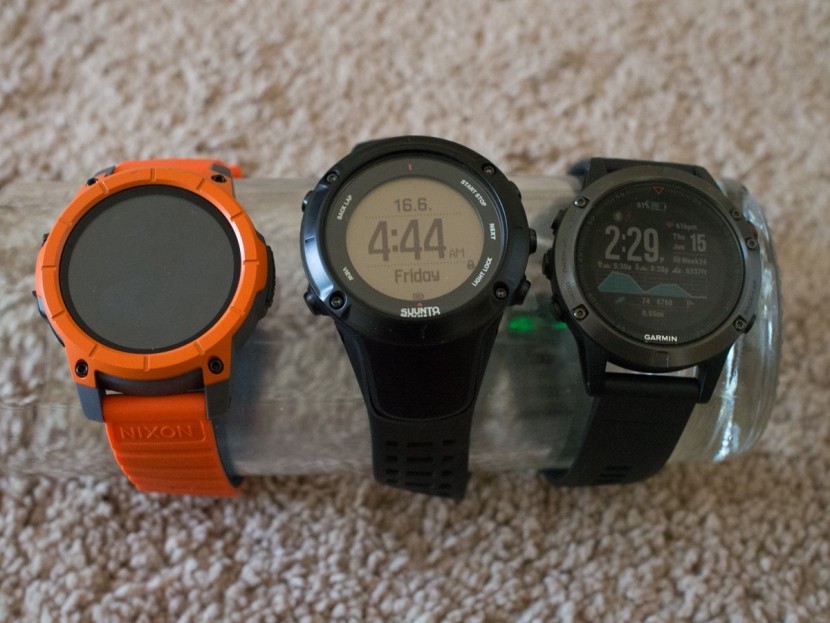 garmin fenix 5 - three of the largest watches in our test, from left to right: the...