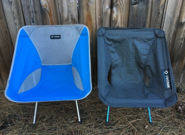 helinox chair zero - a side-by-side comparison of the helinox chair one (left) and chair...