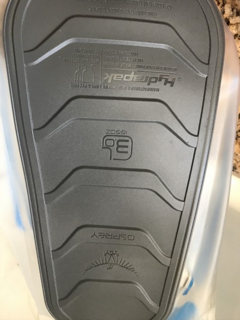 osprey raptor 10 - the hydrostatic backerplate adds to the stability of the hydration...