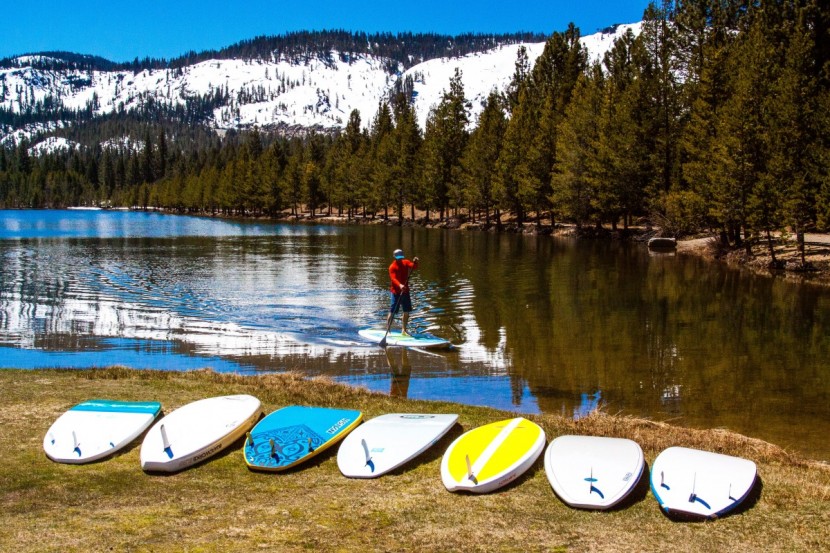 hard paddleboard - one of our testers conducting a time trial test