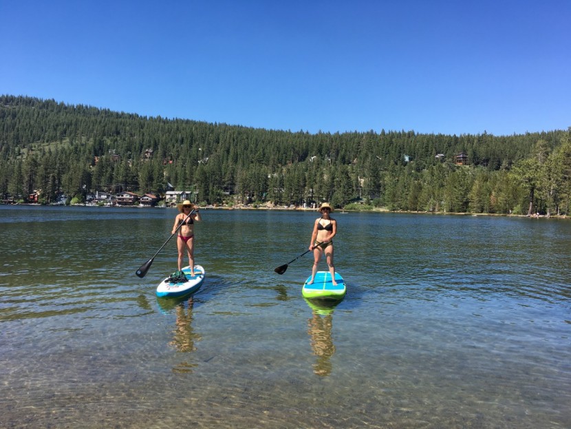 super paddles carbon fiber - paddling on a sunny day, testing out contenders.