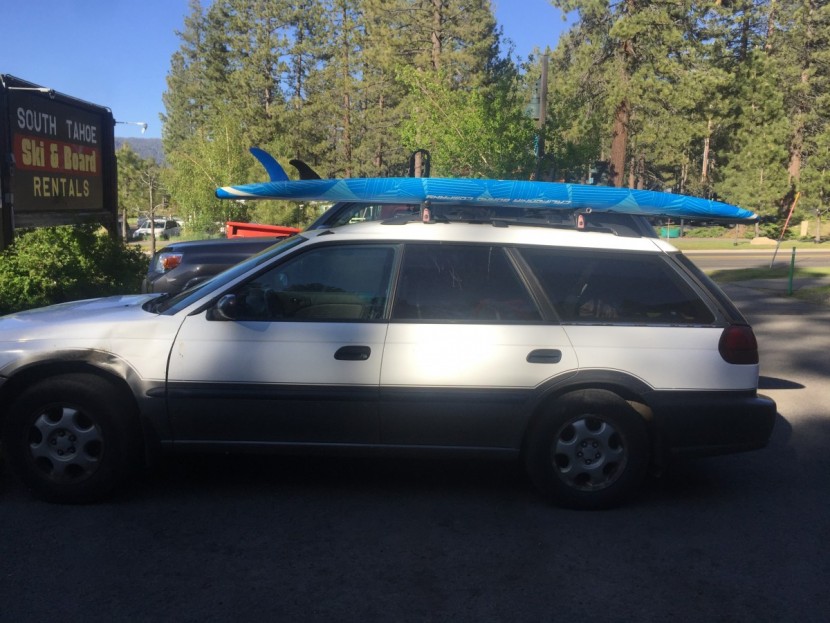 california board company 10'6" - the relatively forgiving foam made transporting this board easier...