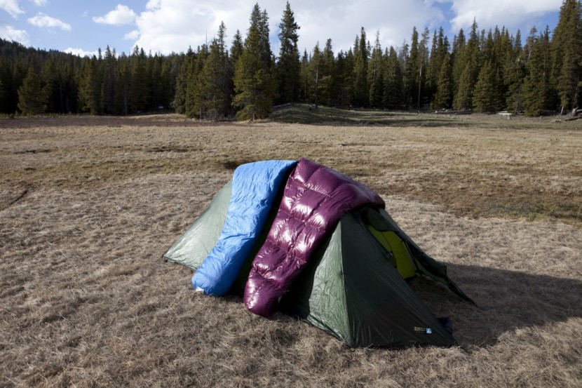 terra nova solar photon 2 - airing out sleeping bags after a night of testing this tent in the...