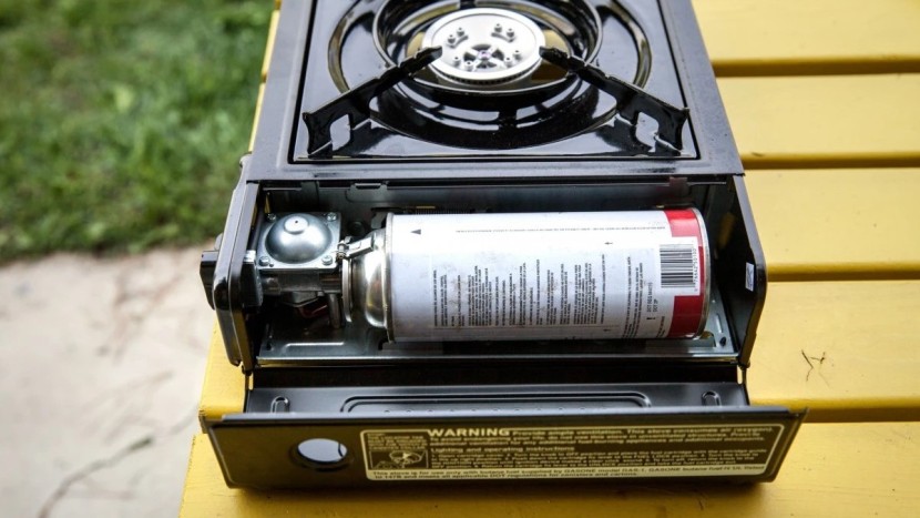 gas one gs-3000 - a butane canister tucks into the side compartment for quick, easy...