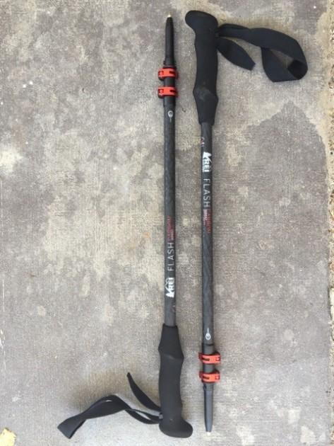 rei co-op flash carbon - the rei co-op flash carbon trekking pole collapsed.