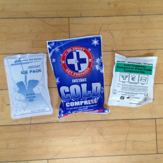 tripworthy compact - the cold compress included with the tipworthy kit, at left, failed...