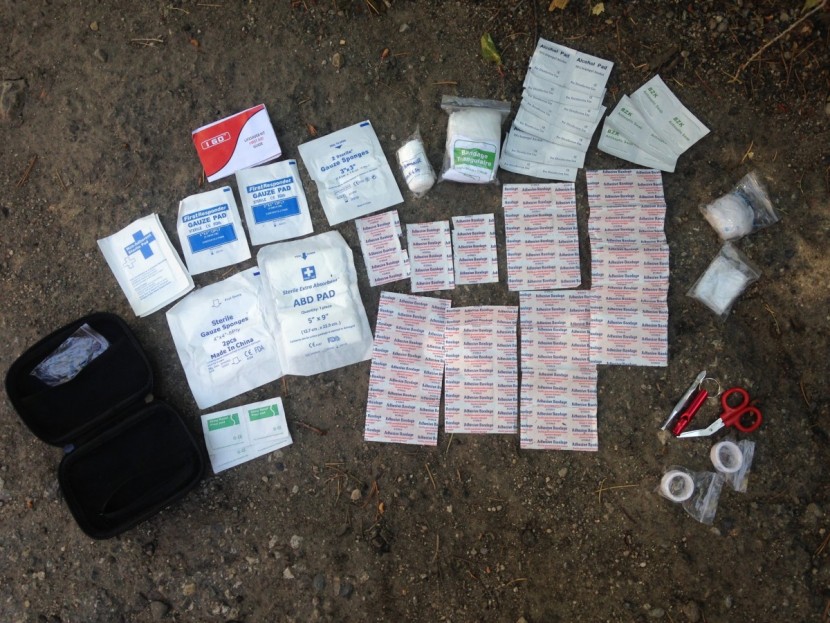 i go first aid kit ultralight - the contents of the i go- heavy on the bandages, this is really only...