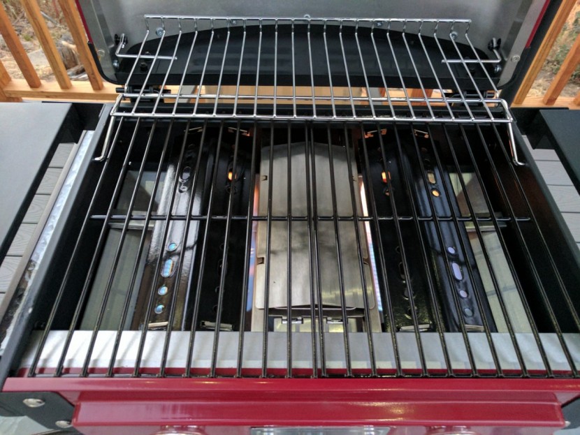 smoke hollow vector series smoking tabletop 3-burner - the three burners on the smoke hollow vector series. two on the...