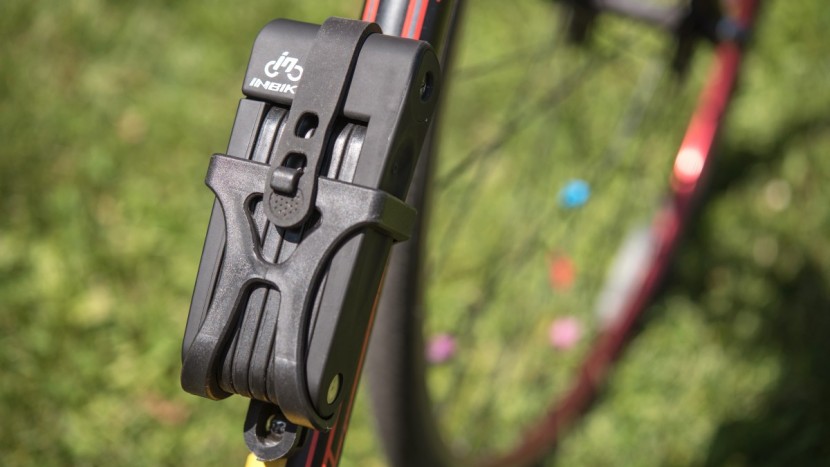 inbike 8 joints alloy steel folding lock - the simple and small mounting bracket works extremely well when...