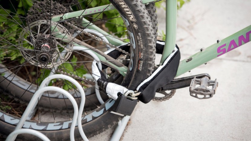 bike lock - here's a photo demonstration of securing both wheels and the frame...