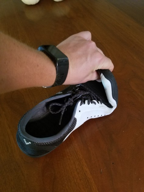 vivobarefoot primus lite - right at that junction in the white part of the outsole, you can see...